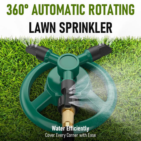 Automatic 360 Rotating Lawn Sprinkler For Large Yard Coverage With Dual Spray Modes And Water Saving Design No Fuss Setup