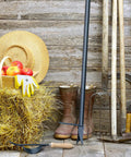 Stand Up Weeder And Weed Puller Set 40 Inch With Foot Pedal Hand Weeder And Garden Gloves with boots and apple basket