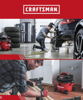 Man using Two And A Half Inch Dusting Brush For Wet Dry Vac Attachments on car and workshop settings, tough as nails