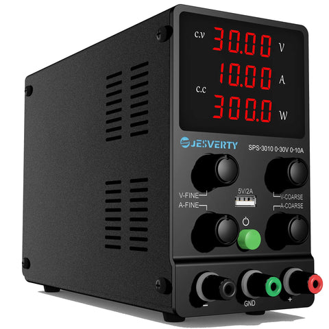 Variable DC Power Supply 0-30V 0-10A, Adjustable Bench Regulated Switching Power Supply With 4-Digit LED Readout, side view