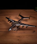 Antonov Mriya AN-225 Exclusive Edition Mechanical Model Kit on wooden table, top view.