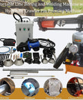 Bull Gauge Portable 110V 2 In 1 Hydraulic Line Boring And Welding Combo With 70 Ton Crawler Pin Press showing tools and machine components.