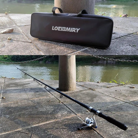 All In One Fishing Gear Kit With 2 Telescopic 6.89 Ft Rods, 2 Spinning Reels, and Travel Carrier Bag by riverside