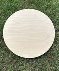 Borowood 18-inch birch wood round, top-down view, 1/4-inch thick plywood disc for crafts