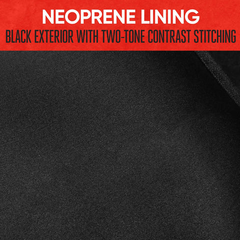 Close-up of waterproof neoprene lining with black exterior and contrast stitching for Waterproof Neoprene Rear Bench Seat Cover For Cars Trucks SUVs And Vans 100 Percent Back Seat Protector Against Spills Messes Dog Hair Mud And Kids Universal Fit