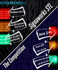 Comparison of Signaworks STL and competitor 2 Stack LED Andon Tower Light Red Green Steady On With 12 Inch Threaded Metal Pole.