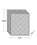 A200 Pre Filter Pack For Air Purifiers, 4 Count, Allergen, Dust, Odor showing dimensions and thickness