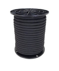 Heavy Duty 3/8 Inch Black Bungee Cord on 100 Ft Spool, marine grade, UV resistant for outdoor use