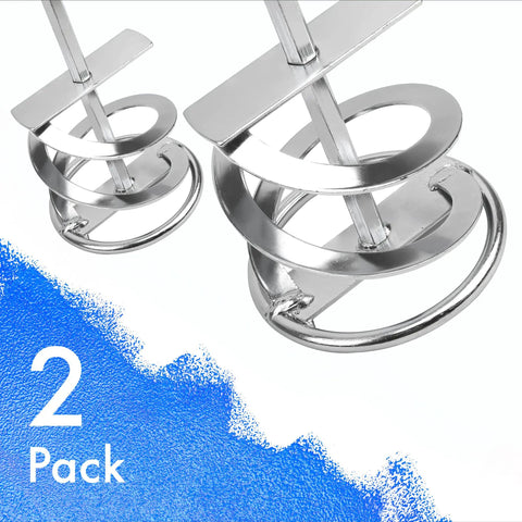 Extra Long Drill Mixer Paddle Pack of 2 17 Inch Shank 5 Gal Rugged Rust Proof Easy Clean for Cement Paint and Epoxy Floors Built Tough Zinc Plated Steel for DIYers and Pros with Drills