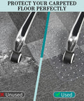 Comparison of carpet wear with and without Clear Carpet Chair Mat For Low Carpeted Floors Thick 2.2mm Protector With Easy Glide And Flat Surface Office Desk Chair Mat To Shield Carpets From Rolling Casters 30 By 48 Inches.