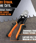 Pro Grade 30 Degree Sheet Metal Notcher with ergonomic handles and spring-loaded action for HVAC ductwork cuts
