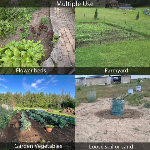 Adjustable Push Pull Garden Hoe For Weeding And Cultivating in various garden settings: flower beds, farmyard, vegetable gardens, sandy soil.
