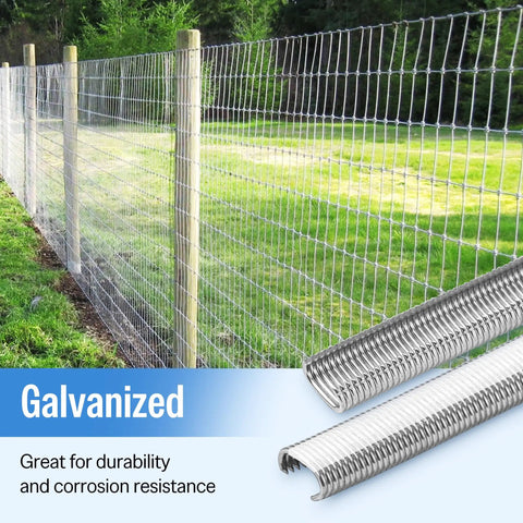 Top Tier 16 Gauge Galvanized Hog Rings And Half Inch C Ring Staples For Bag Sealing Fence Building Upholstery Work Dog Kennel Setup Drywall Hardware Solid Steel Tacks 18K Bundle Sweet Pick That Gonna Nail Any Rough Job with galvanized wire fence and staples.
