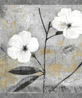 Peel And Stick Floral Wallpaper Border With Abstract Retro Flowers, Self Adhesive Wall Border In White Gray Brown Black, 15 Ft Long By 7 In Wide