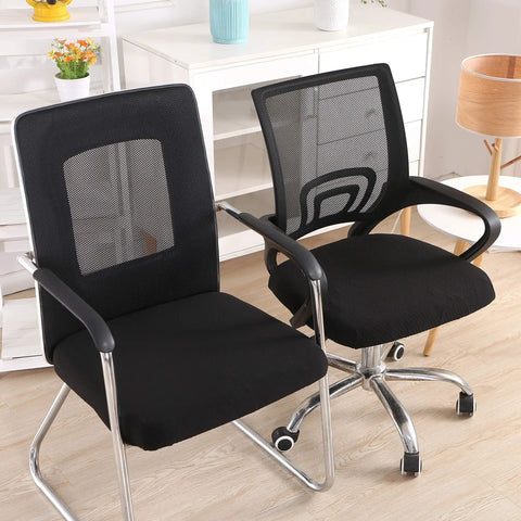 Stretch Jacquard Office Chair Seat Cover Protector Removable Washable Anti Dust Desk Chair Cushion Guard For Home Office Study Pets Keeps Your Chair Looking Fresh And Scratch Resistant Black on office chairs