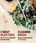 Juicy Thanksgiving Turkey Made Easy With This 5 Piece Turkey Baster Set Including Baster, Needle, Cleaning Brush