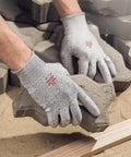 Durable Work Gloves With PU Coated Palm For Men And Women, Cut Resistant EN 388 Level 5 HPPE Liner handling concrete slab