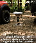 Skottle Grill Cooking System Kit 18 Inch Carbon Steel Pan With Adjustable Legs Portable on forest ground