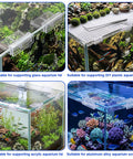 Slick Clear Aquarium Lid Clips 16 Piece Set For Rimless Fish Tank Glass Covers And Acrylic Hoods holding aquarium lids securely in place.