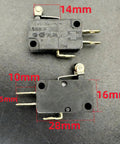 Roller Lever Micro Switch With 3 Pin SPDT Heavy Duty Limit Switch 16A 125V And 250V AC OEM Replacement, dimensions shown
