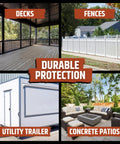 Polyurethane Deck Coating That Is Ten Times Stronger Than Traditional Deck Paint And Stain, outdoor uses including decks, fences, trailers.