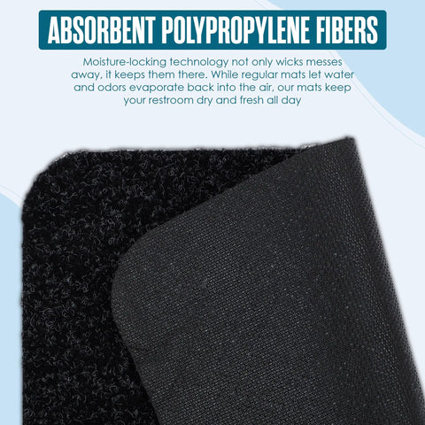 Disposable Urinal Mats for Mens Restroom Use, Large 17.25 By 20.5 Inch Floor Pads, Black surface with polypropylene fibers