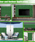 48 By 120 Inch Grass Wall Panels Set Realistic Artificial Grass Backdrop With Flower Vines in indoor and outdoor settings
