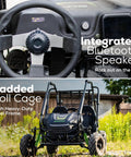 60V Gen 2 Stealth Series All Terrain Two Seat Electric Go Kart For Teens And Youth with steering wheel and roll cage