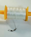 Long Reach 500 Foot Kite Line Spool With 50 Lb Twisted Polyester for Kids And Grownups with yellow handle and snap swivel