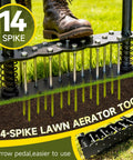 14 Spike Lawn Aerator Tool With Spring Loaded Design For Effortless Aeration In Your Yard Manual Grass Aerator Spike Tool