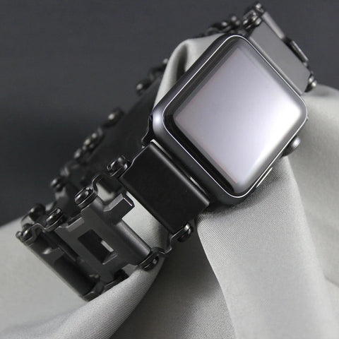 Watch Adapters for Tread and Tread LT in Black 16mm Lug Size Includes Pin Tool and Replacement Pins Lets You Swap Watch Bands Fast Apple Watch Compatible Adapters Patent Pending on multi-tool bracelet.