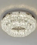 Crystal Chandelier for Living Room 17 Inch Flush Mount LED Ceiling Light 56W 4000K ETL Listed with Sparkling K9 Crystals