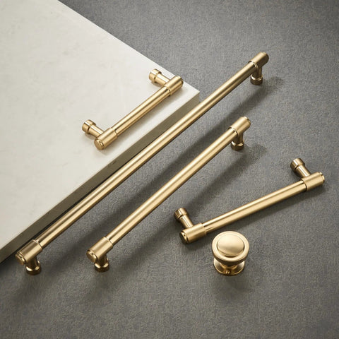 10 Pack Modern Round Cabinet Knobs In Champagne Bronze, Single Hole Hardware Pulls For Kitchen Cabinets, Bedroom Dressers