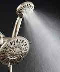 Dope Brushed Nickel 7 Inch High Pressure 3 Way Rainfall Shower Combo With 72 Inch Hose 6 Settings Handheld