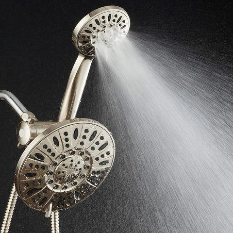 Dope Brushed Nickel 7 Inch High Pressure 3 Way Rainfall Shower Combo With 72 Inch Hose 6 Settings Handheld