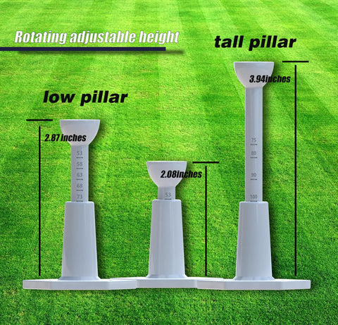 Adjustable Unbreakable Rubber Golf Tees For Mats And Practice, Range Ready For Driving Range And Golf Simulators, 2.08 to 3.94 inches