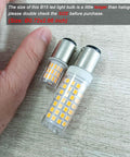 Dimmable BA15D LED Bulbs 6W 120V Soft Warm White 2700K Double Contact Bayonet Base shown in hand for size comparison