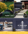 Bronze 25W Bullet Outdoor LED Spotlight Flood Light for Yard and Garden, installed in garden and pathway lighting settings.