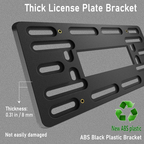 Focus on License Plate Bracket Holder Front Mounting Kit For Universal Bumper Tag Frame Adapter with ABS plastic material.