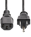 Heavy Duty 6-Foot NEMA 5-15P To C13 Power Cord, 14AWG, 15A 125V, UL Listed Replacement Computer And Monitor PC Power Cable For Home Office And Workstations A True Workhorse, 6 ft black cord with NEMA 5-15P to IEC C13 connectors