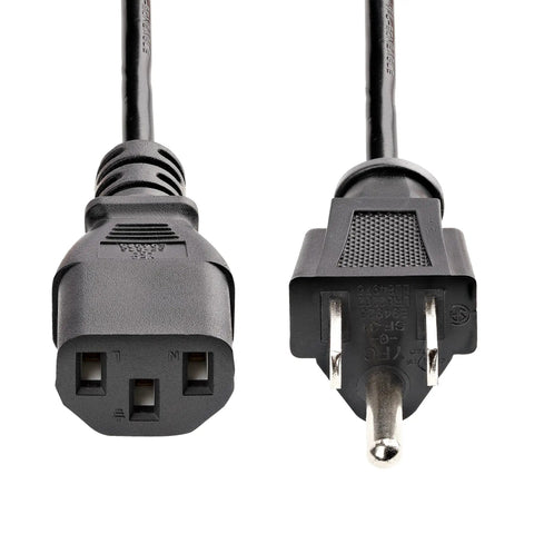 Heavy Duty 6-Foot NEMA 5-15P To C13 Power Cord, 14AWG, 15A 125V, UL Listed Replacement Computer And Monitor PC Power Cable For Home Office And Workstations A True Workhorse, 6 ft black cord with NEMA 5-15P to IEC C13 connectors