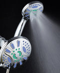 3-In-1 High-Pressure Shower Head With 48 Modes, 7-Inch Chrome Finish, Anti-Clog Microban Jets spraying water stream