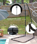 Adjustable Hammock Chair Stand Heavy Duty 330 Pound Capacity, 79 Inch To 93 Inch Tall Hanging Chair Stand with sturdy base on patio