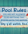 Vintage Pool Rule Sign Metal Tin Outdoor Waterproof Wall Decor For Backyard Bar Or Deck 8 By 12 Inch Non Glare Rustic