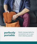 Person placing UVC Portable Sanitizer Box With Rechargeable Battery Kills Ninety Nine Point Nine Percent Germs On The Go in bag