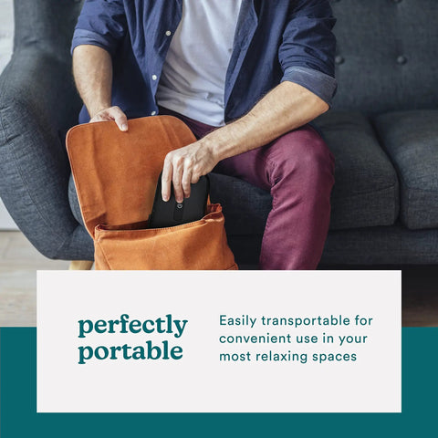 Person placing UVC Portable Sanitizer Box With Rechargeable Battery Kills Ninety Nine Point Nine Percent Germs On The Go in bag