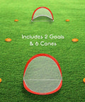Portable Pop Up Soccer Goals For Backyard Set Of Two 4 Foot Nets With Agility Training Cones And Carrying Case Easy Setup