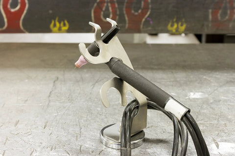 Heavy Duty Welding Torch Holder With Magnetic Base And Stainless Steel Construction For Hands Free Stability On Any Steel Surface