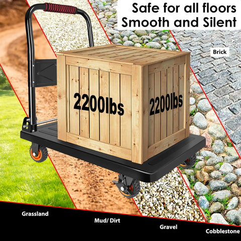 Hella Heavy Duty 5 Inch Caster Wheels Set of 4, Braked Swivel Casters on a cart with 2200lbs on various terrains.