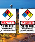 Two Pack Diesel Fuel No Smoking No Open Flames Signs Self Adhesive Vinyl 7 By 10 Inch Indoor Outdoor Warning Decals For Shops Garages And Fuel Areas Anywhere